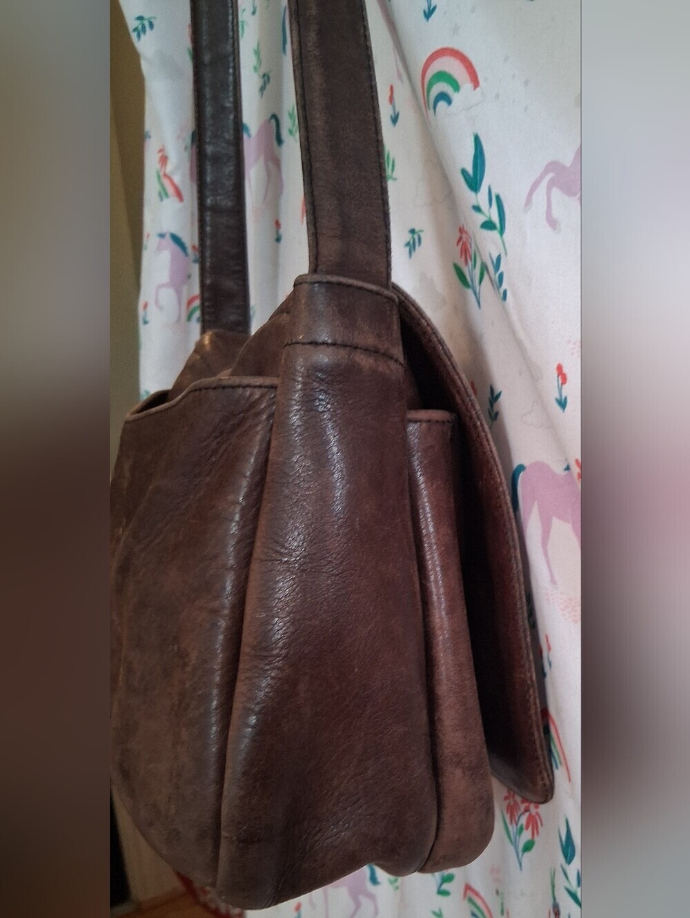 EUC Vintage 1970s Frank Clegg Brown Distressed Quiet Luxury Messenger Purse Bag - Picture 5 of 13